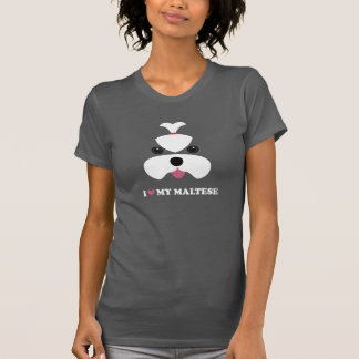 T-shirt I <3 mon maltais - visage de fille
