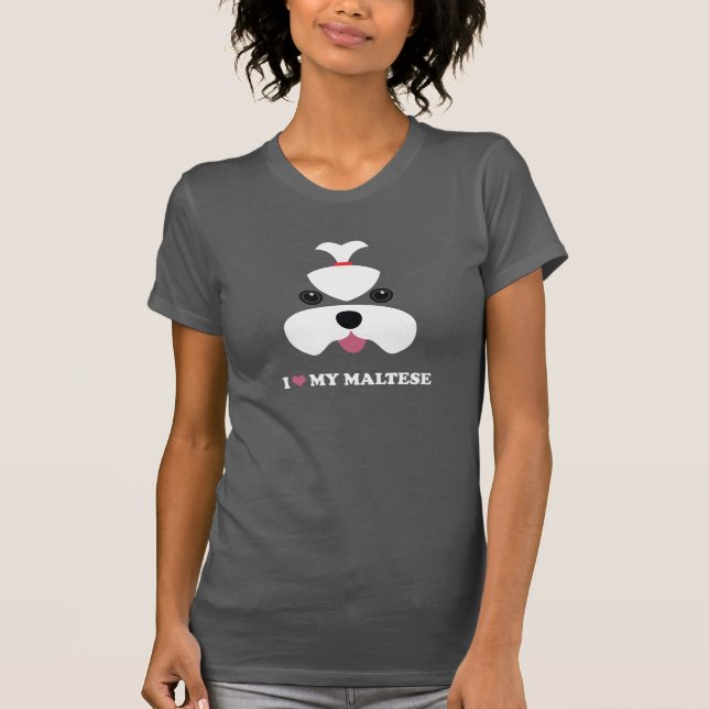 T-shirt I <3 mon maltais - visage de fille (Devant)