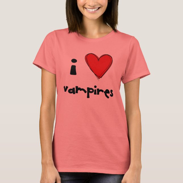 T-shirt I <3 vampires - rouge (Devant)