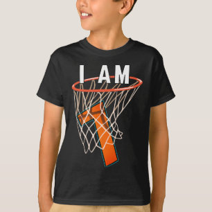 T-shirt I Am 7 Bysketbyll Theme 7e Anniversaire Celeber