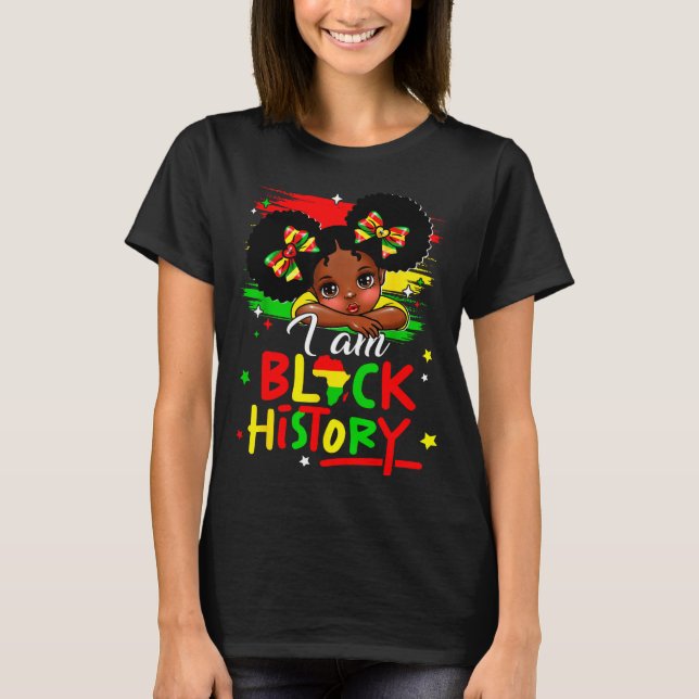 T-shirt I Am Black History Afro Girl Little Melanin Prince (Devant)