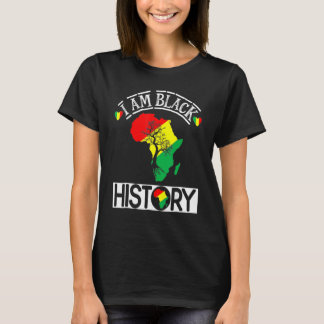 T-shirt I Am Black History Month African Map American Cele