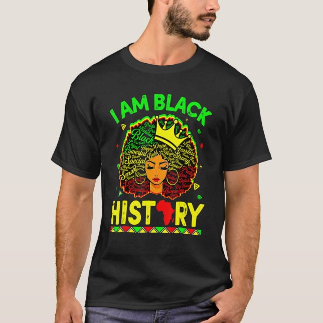 T-shirt I Am Black History Month Pride Queen Girl African  (Devant)