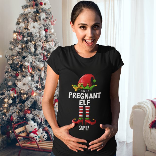 T-shirt I am The Pregnant Elf Funny Christmas  (Créateur téléchargé)
