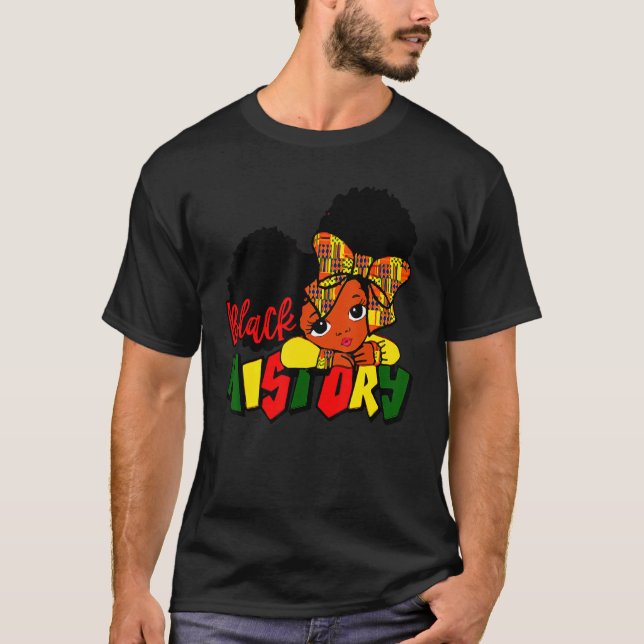 T-shirt I Am The Strong African Queen Girls Black History  (Devant)
