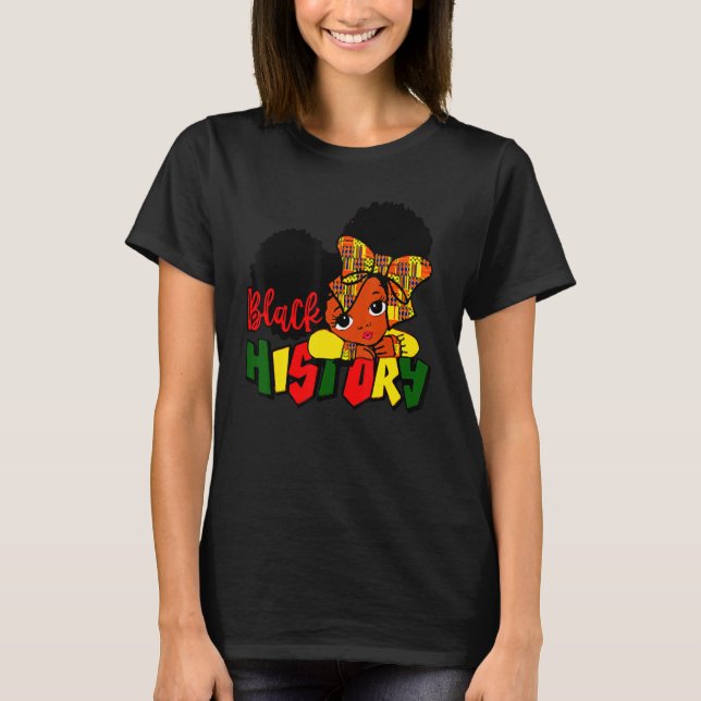 T-shirt I Am The Strong African Queen Girls Black History  (Devant)