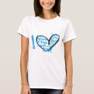T-shirt I Aqua de graffiti de coeur