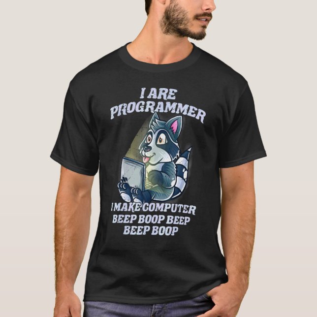 T-shirt I Are Programmer Introverti It Nerd Raccoon Softwa (Devant)