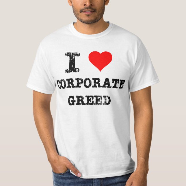 T-shirt I avidité d'entreprise de coeur (Devant)