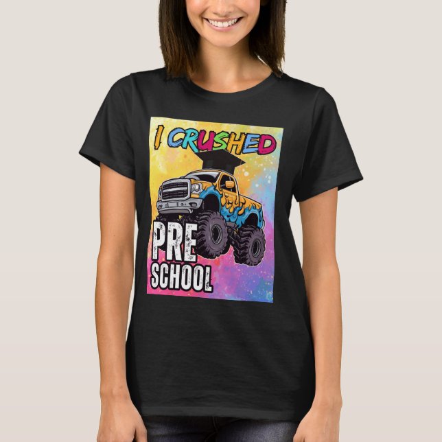 T-shirt I Camion Monster broyé de l'école préscolaire de b (Devant)