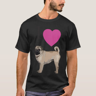 T-shirt I Carlins du coeur Illustré Carlin d'amour rose cl