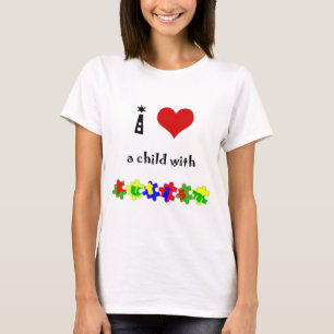 T-shirt I coeur (amour) un enfant avec l'autisme