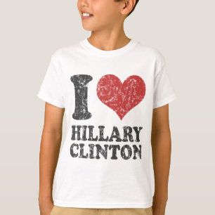T-shirt I coeur Hillary Clinton rétro