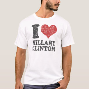 T-shirt I coeur Hillary Clinton rétro