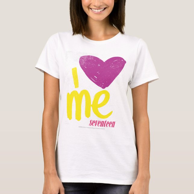 T-shirt I coeur je Pourpre-Jaune (Devant)