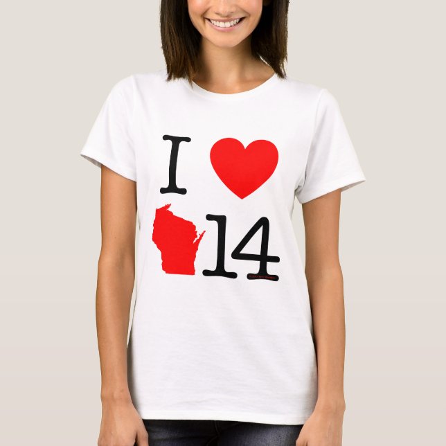 T-shirt I coeur le Wisconsin 14 (Devant)