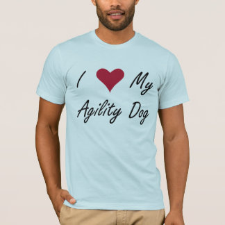 T-shirt I coeur ma chemise de chien d'agilité