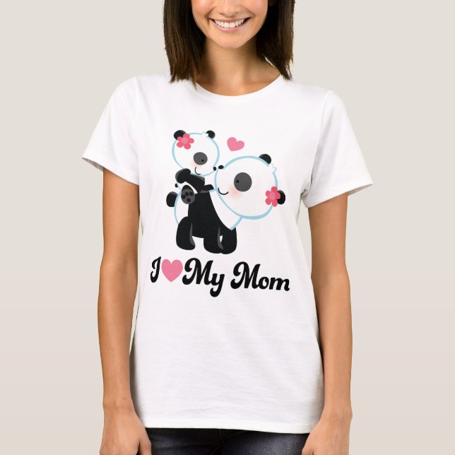T-shirt I coeur mon panda de maman (Devant)