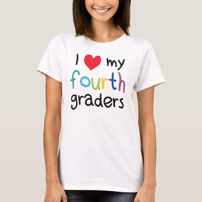 T-shirt I coeur mon quatrième amour de professeur de (Devant)
