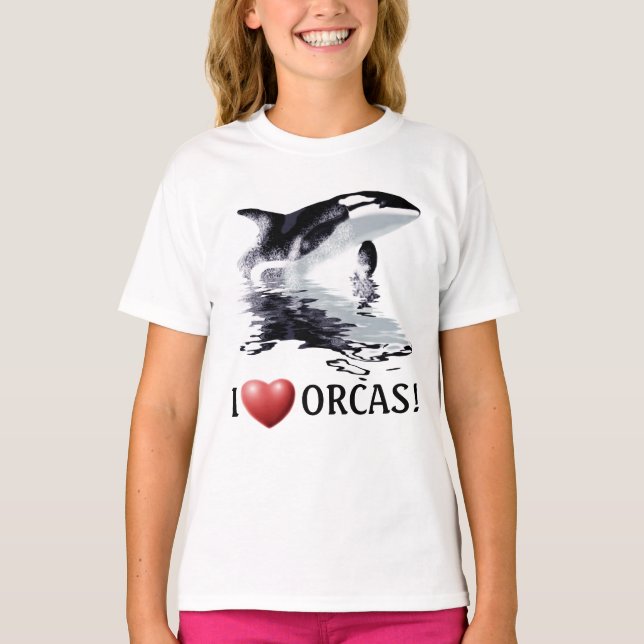 T-shirt I COEUR ORCAS Kids Ringer Shirt (Devant)