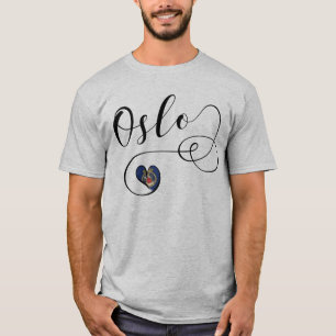 T-shirt I Coeur Oslo, Norvège, Oslo Drapeau