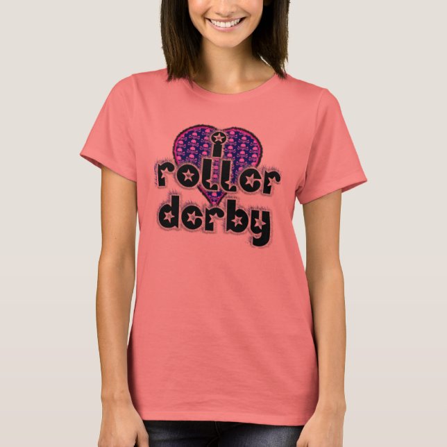 T-shirt I coeur roller derby (Devant)