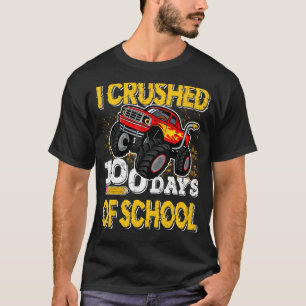 T-shirt I Crushed 100 Days Of School Monster Truck Kids Bo