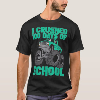 T-shirt I Crushed 100 Days Of School Monster Truck Kids Bo