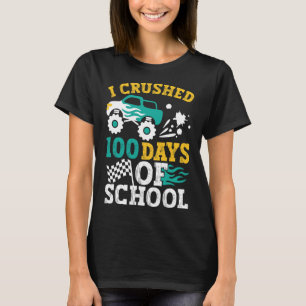 T-shirt I Crushed 100 Days Of School Monster Truck Kids Bo