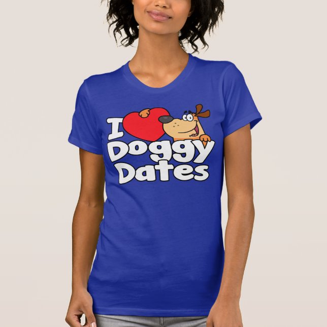 T-shirt I dates de chienchien de coeur (Devant)
