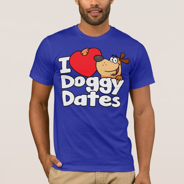 T-shirt I dates de chienchien de coeur (Devant)