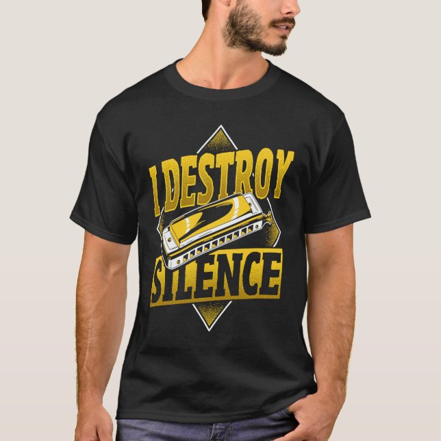 T-shirt I Destroy Silence Harmonica (Devant)