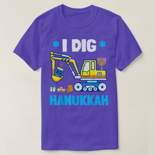 T-shirt I Dig Hanukkah Excavateur Construction Toddler Han (Design devant)