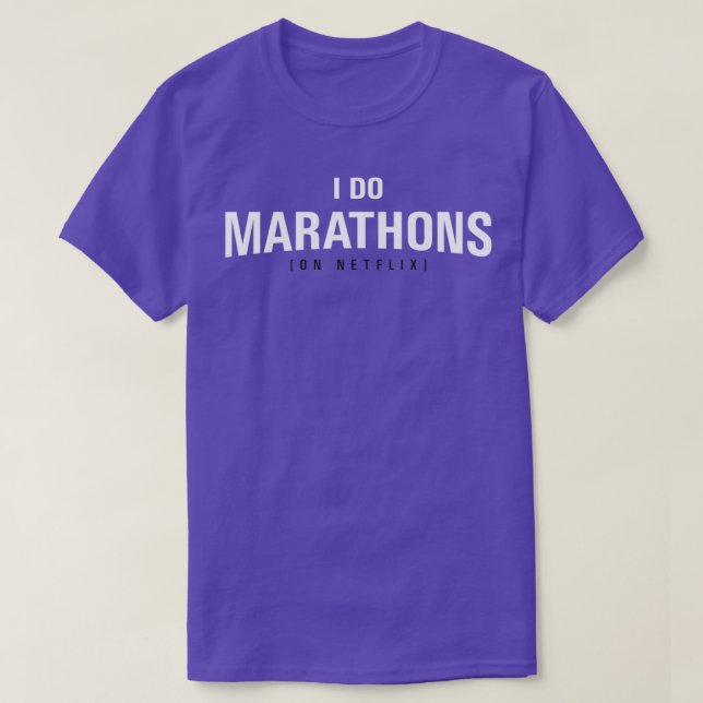 T-shirt I DO MARATHONS (Binge Watch) Rouge (Design devant)