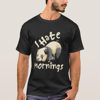 T-shirt I E Matins Kawaii Sleepy Panda Bear