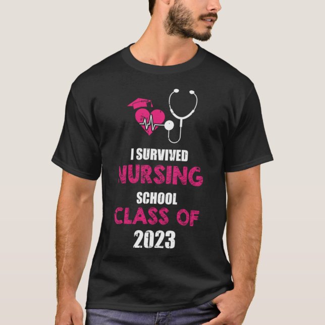 T-shirt I École De Soins Infirmières Survécue Classe DE 20 (Devant)