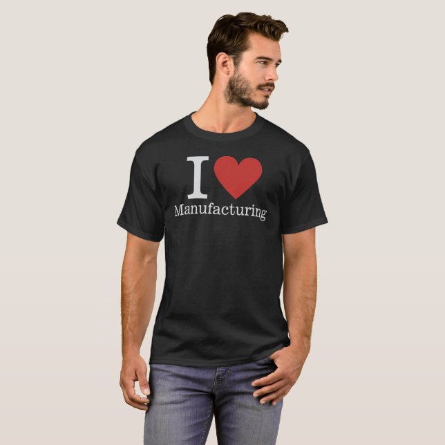 T-shirt I ❤️ Fabrication pour les employés CUSTOM Hommes (Devant entier)
