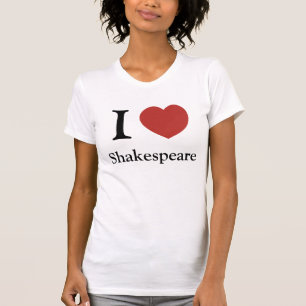 T-shirt I femelle de Shakespeare de coeur