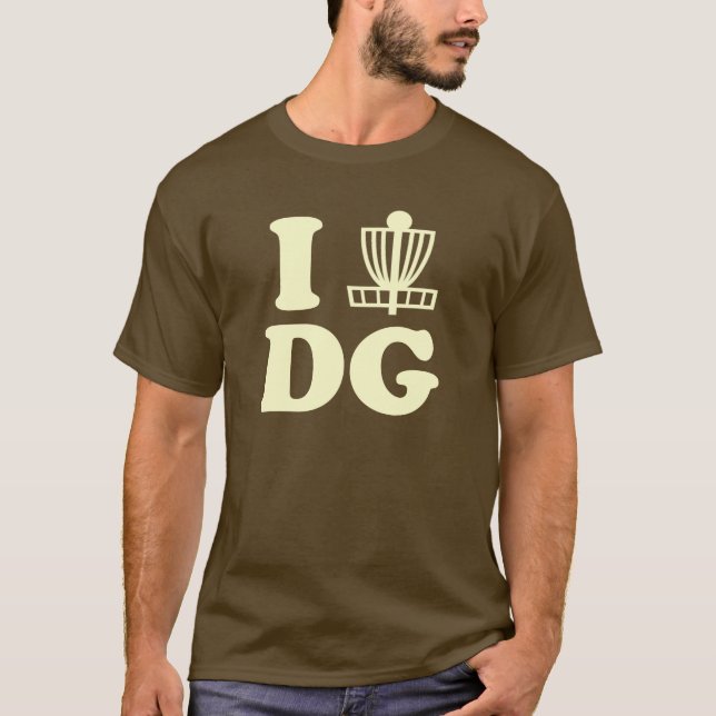 T-shirt I golf de disque de coeur (Devant)