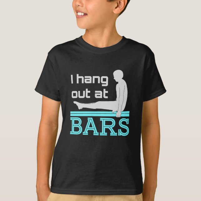 T-shirt I Hang Out à Bars Mens Gymnastique Garçon Gymnaste (Devant)