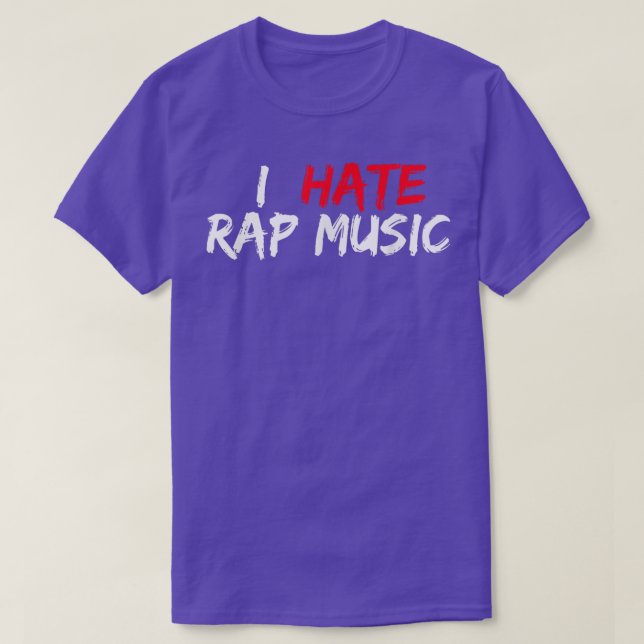 T-shirt I Hate Rap Music - Blanc Rouge (Design devant)