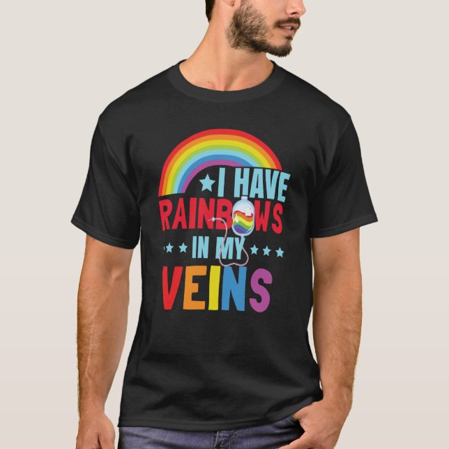T-shirt I Have Rainbows In My Veins LGBTQ Pride Month (Devant)