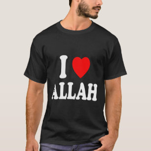 T-shirt I Heart (Amour) Allah Mignonne religion musulmane