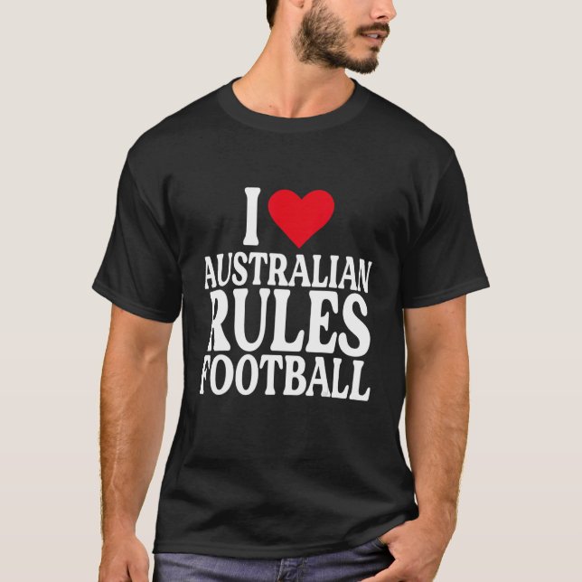 T-shirt I Heart Australian football J'aime la règle austra (Devant)