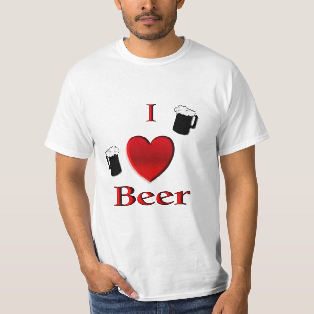 T-shirt I Heart Beer Design (Devant)