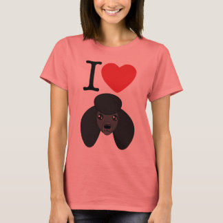 T-shirt I Heart Black Poodles