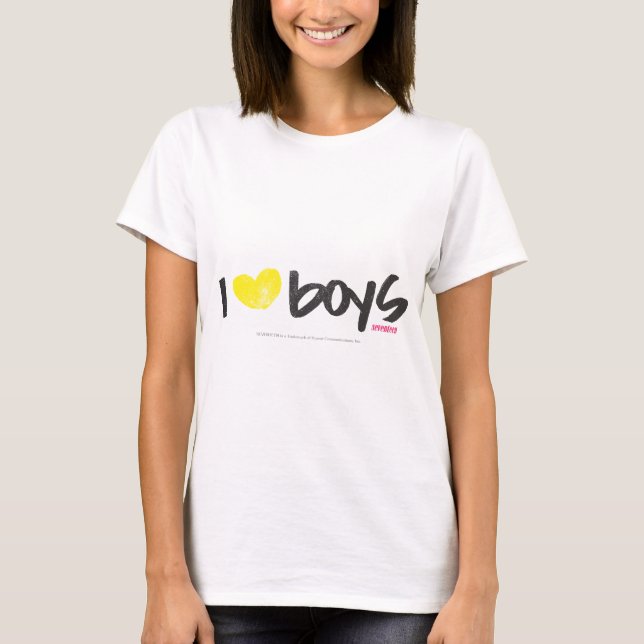T-shirt I Heart Boys Jaune (Devant)