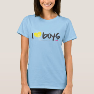 T-shirt I Heart Boys Jaune