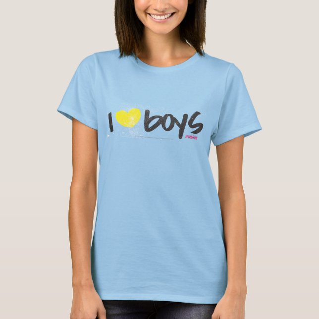 T-shirt I Heart Boys Jaune (Devant)