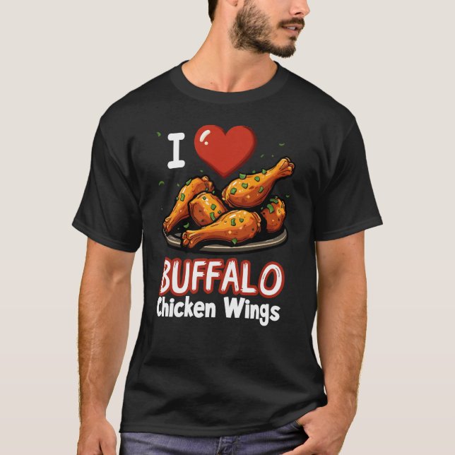 T-shirt I Heart Buffalo Chicken Wings (Devant)